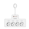S-link PRZ08 Beyaz 4 Soketli 15cm 1 USB 2 Type-C PD20W Tam Bakır Kablolu Akım Korumalı Priz