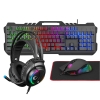Rampage FITMENT KM-GX7 Gökkuşağı Siyah USB Gaming Combo Mouse+ Mousepad+ Kulaklık Q Gaming Klavye