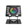Addison AD-RC36 Steely 360 Derece Dönebilen Fanlı RGB Işıklı Ayarlanabilir Siyah Metal Laptop Stand