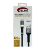 Elba Elb120-4 120w   Lightning To Usb 1Mt Siyah Örgülü  Şarj Kablosu