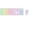 Everest KM-319BT Beyaz 2.4G+BT1+BT2 Çoklu Cihaz Bağlantılı Q Set Kablosuz Klavye + Mouse