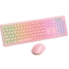 Everest KM-319BT Pembe 2.4G+BT1+BT2 Çoklu Cihaz Bağlantılı Q Set Kablosuz Klavye + Mouse