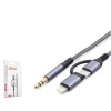 HADRON GJ027 Type-C Lightning 3.5 mm Ses Kablosu Siyah Gri