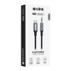 S-link Armor MC-01 1.2m Type-C to M AUX Örgülü Metal Başlıklı Siyah Ses Kablosu