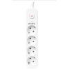 S-link SPG401S 1.5m 1.5mm 100 yüzde  Bakır 750 Joule 4 lü Anahtarlı Akım Korumalı Priz