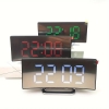 LED Yaratıcı Kavisli Yüzey Dijital Saat Ekranı Ayna Masa Saati Elektronik Masaüstü Uyku Fonksiyonlu Alarm Saati