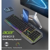 Acer OKW213 Gri RGB Rainbow Backlit Gaming Keyboard Rainbow (Kablo Uzunluğu 1,5mt)