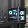 Aerocool AE P300C BK 3x12cm Mirror A-RGB Fanlı, Panoramik Tempered Panel, mATX