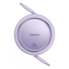 Baseus Free2Draw Mini Makaralı 1m. USB-C Şarj Kablosu 100W - Mor