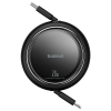 Baseus Free2Pull Makaralı Şarj Kablosu USB-C-Lightning 20W 1m. - Siyah