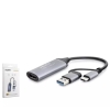HADRON HDX7831 TYPE-C HDTV COMBO HDMI 4K 30HZ + TYPE-C + 2-USB3.0 + LAN 5IN1 GRİ