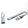 Hadron Hdx7857 Usb + Type-C Hub 7In1 1-Usb3.0 6-Usb2.0 Gri