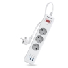 Honeywell 3'lü Akım Koruyucu Priz  2x USB-A + 1x USB-C 20W PD - Beyaz