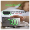 LED Yaratıcı Kavisli Yüzey Dijital Saat Ekranı Ayna Masa Saati Elektronik Masaüstü Uyku Fonksiyonlu Alarm Saati