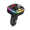 S-link SL-BT306 Çift USB 5V 3.1A Rainbow Işıklı Led Ekran TF Kartlı V5.0 Bluetooth Fm Transmitter